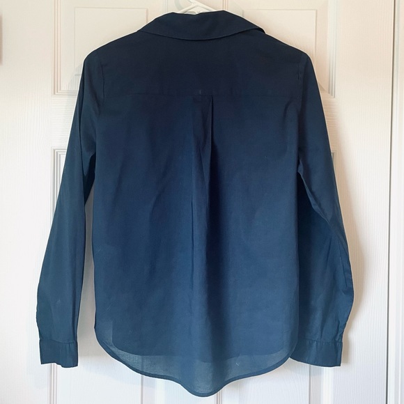 Charter Club Pull-on V-neck Blouse in Navy - Picture 2 of 8